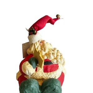 VINTAGE SANTA CLAUS WITH SIGN TWAS THE NIGH BEFORE CHRISTMAS 7” LENGTH